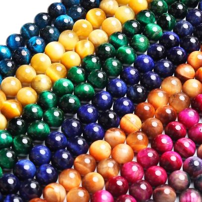 Natural Rainbow Tiger Eye Beads, Grade AAA Gemstone Round Loose Beads 8MM 100PCs Bulk Lot Options, Semi Precious Stone Beads for Jewelry Making - Image 5